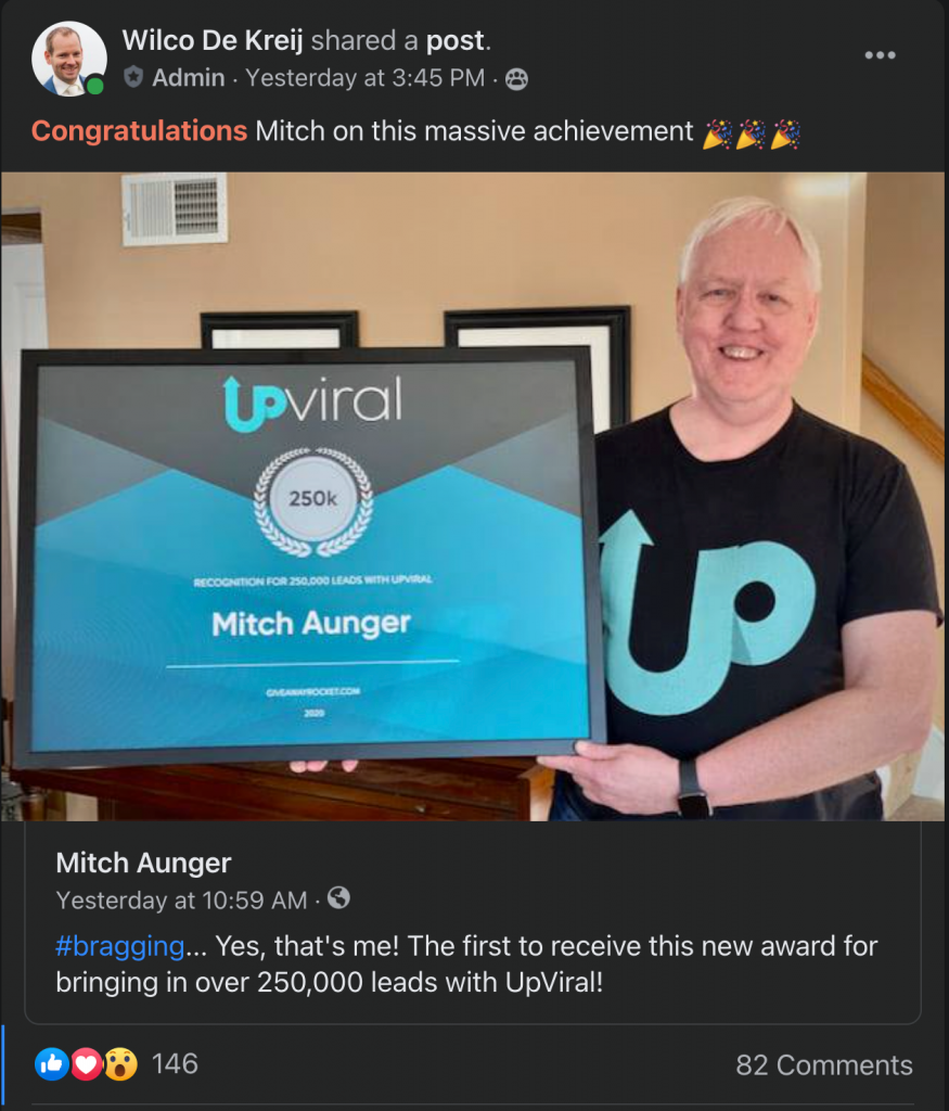 Mitch Aunger knows you should buy UpViral - he has over 250k leads